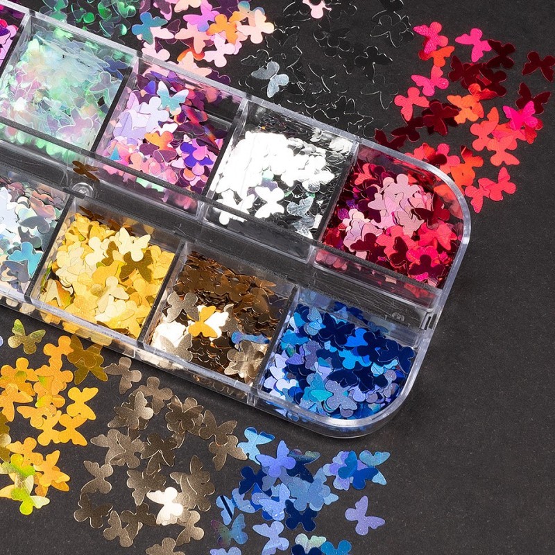 Set 2 x Paiete Unghii Luxorise Butterfly Touch, 12 Culori