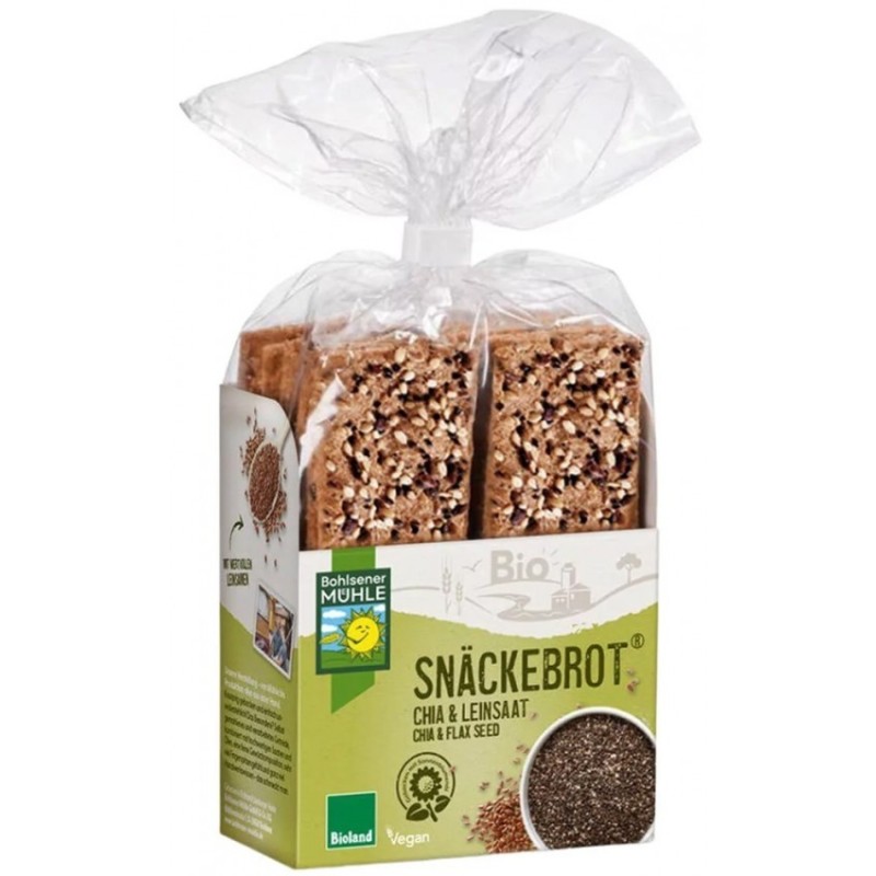 Set 2 x Paine Bio Crocanta cu Chia si Seminte de In, 200 g, Bohlsener Muhle