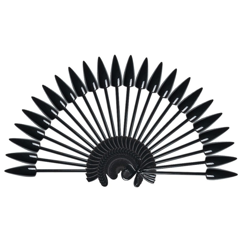 Set 2 x Paletar Unghii Stiletto 24 Pozitii pentru Exersare si Expunere, Negru, Inel