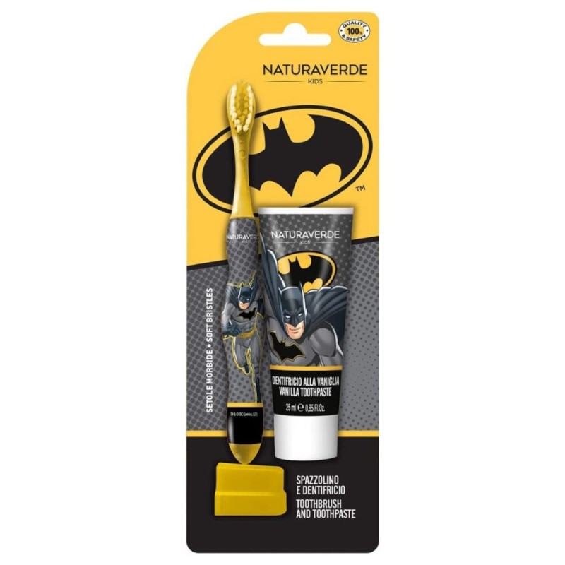 Set 2 x Pasta de Dinti, 25 ml si Periuta Batman, Naturaverde