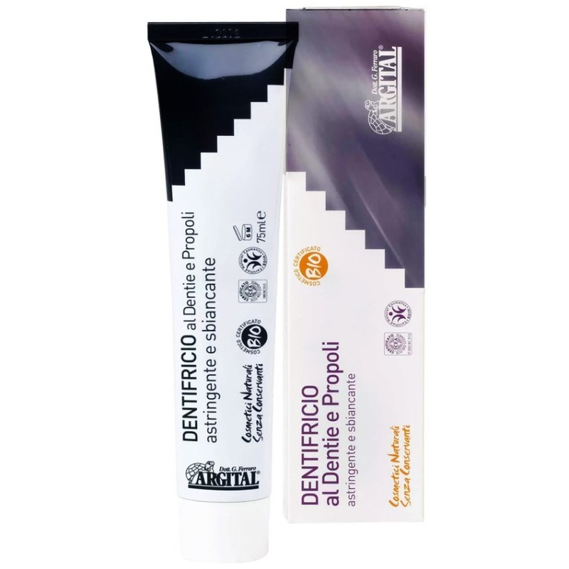 Set 2 x Pasta de Dinti cu Dentie, Carbune de Fag, Propolis, 75 ml Argital