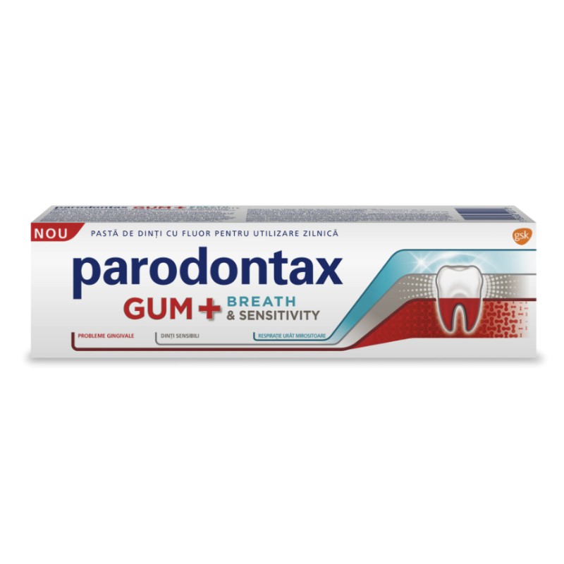 Set 2 x Pasta de Dinti Parodontax Gum Breath & Sensitivity, 75 ml