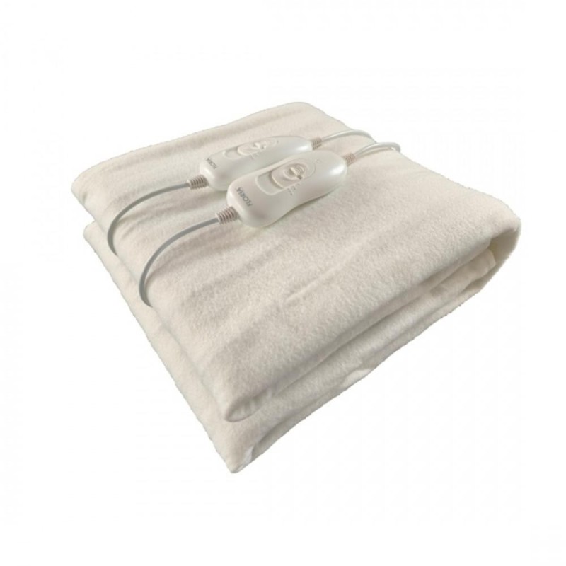 Set 2 x Patura Electrica Dubla, 3 Trepte de Incalzire, 160 x 140 cm, 60W, Alb