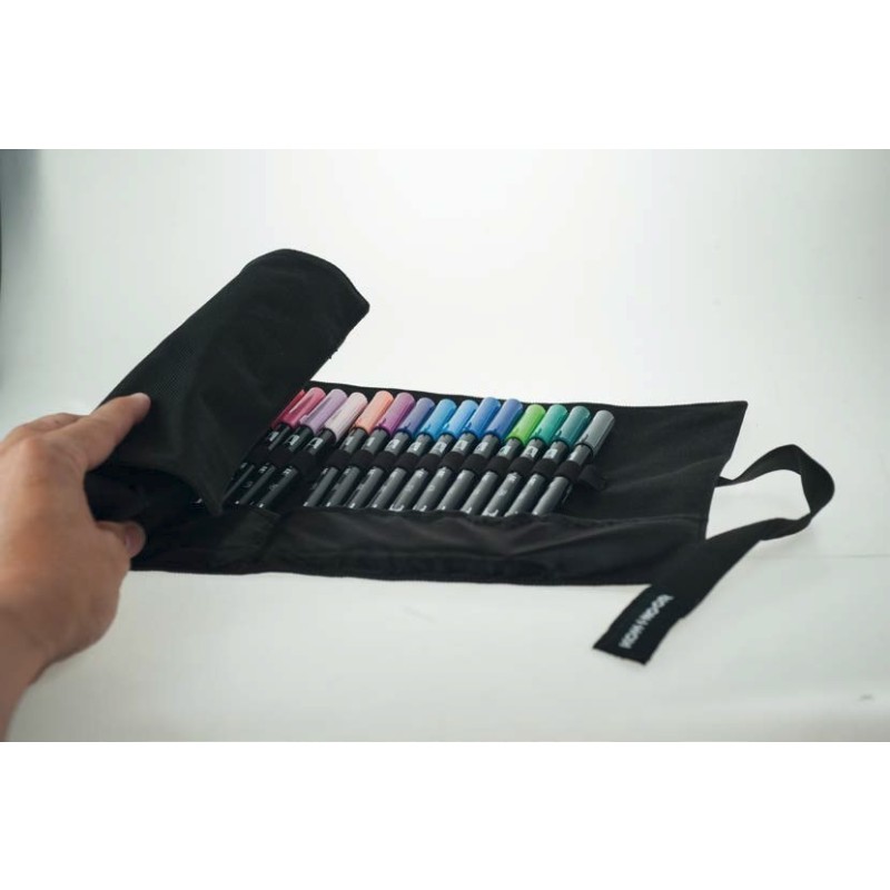 Set 2 x Penar Roll-up Negru pentru 24 Instrumente