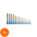 Set 2 x Pensula Rotunda Seria 111, Maner Scurt, Cotman Winsor Newton - Nr. 0 - 1.2 mm