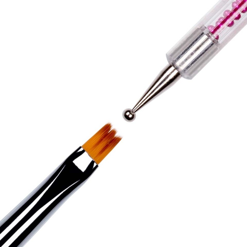 Set 2 x Pensula Unghii Tehnica One Stroke, Doua Capete 02 Luxorise