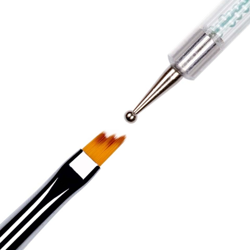 Set 2 x Pensula Unghii Tehnica One Stroke, Doua Capete 06 Luxorise