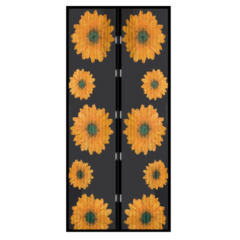 Set 2 x Perdea Tip Plasa Anti-insecte, cu Magneti, Grunberg, Imprimeu Flori