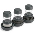 Set 2 x Perie Vase Universala cu Dozator Sapun si Suport, 3 Bucati, Newalor