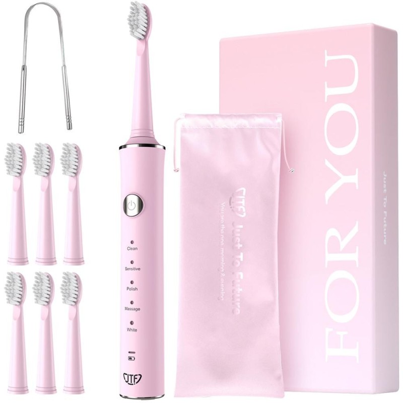 Set 2 x Periuta Dinti Electrica, JTF Sonic, Roz, J40, 6 Capete de Periere