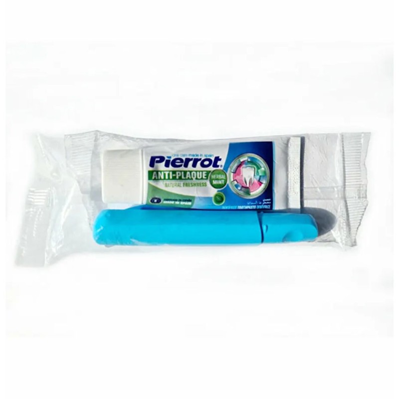 Set 2 x Periuta si Pasta Dinti Calatorie Pocket Plus, Pierrot, 30 ml
