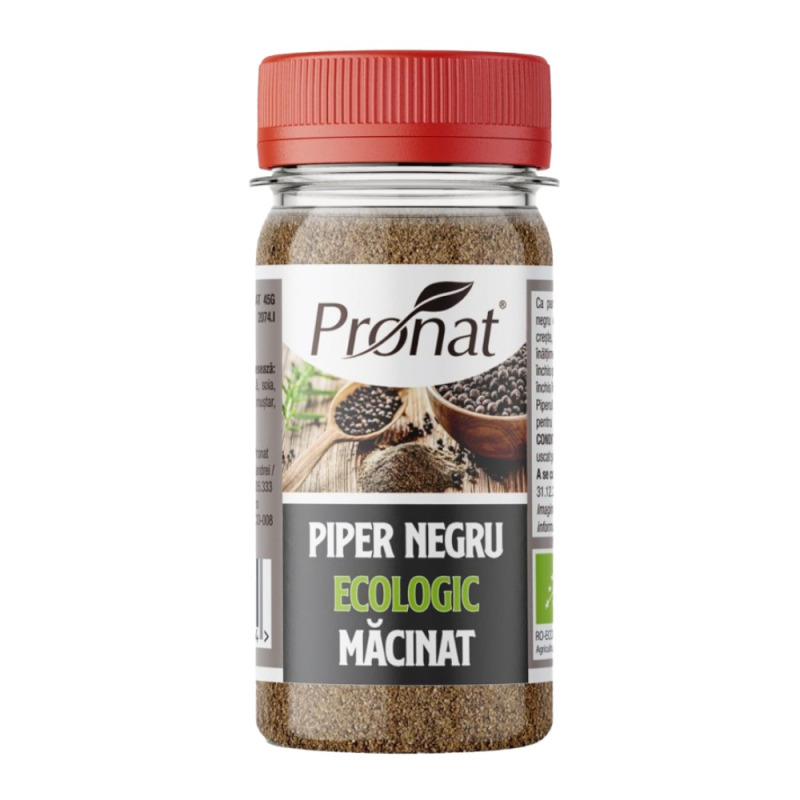 Set 2 x Piper Negru Bio, Macinat, 45 g