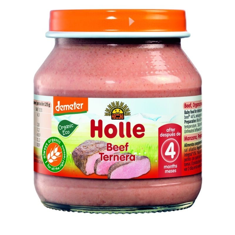 Set 2 x Piure cu Carne de Vita Eco, Holle Baby, 125 g