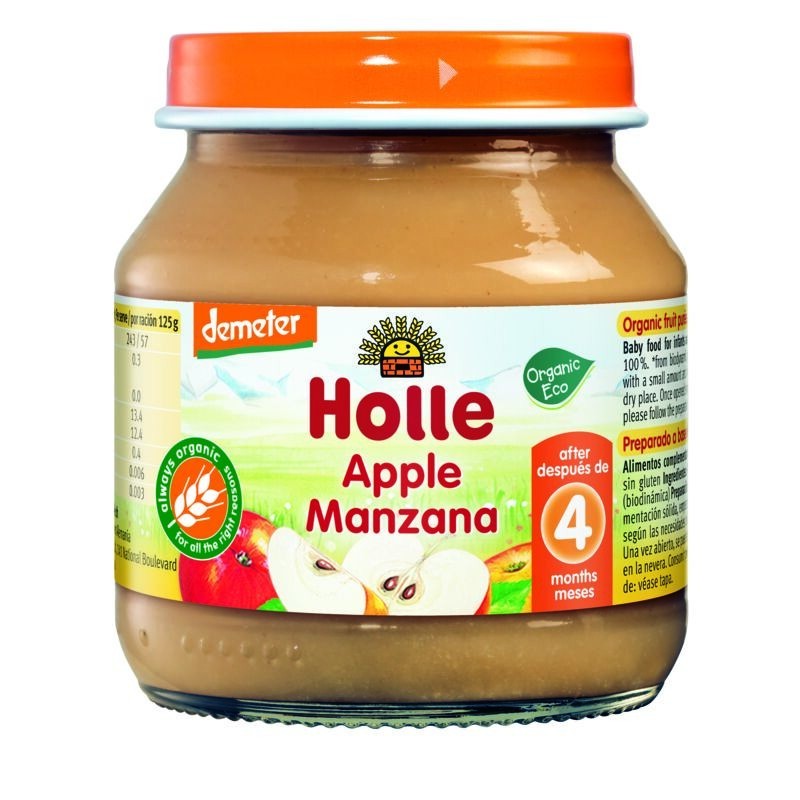 Set 2 x Piure de Mere Eco, Holle Baby, 125 g