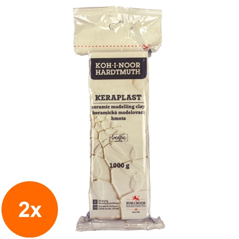 Set 2 x Plastilina de Modelaj, Alba, 1 kg