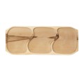 Set 2 x Platou cu 3 Compartimente, Lemn, 65 x 26 x 2.5 cm