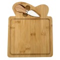 Set 2 x Platou din Bambus, cu 1 Accesoriu, pentru Prezentare si Servire Branzeturi, Grunberg