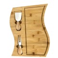 Set 2 x Platou din Bambus, cu 2 Accesorii, pentru Prezentare si Servire Branzeturi, Grunberg