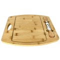 Set 2 x Platou din Bambus, cu 2 Accesorii, pentru Prezentare si Servire Branzeturi, Grunberg
