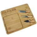 Set 2 x Platou din Bambus, cu 3 Accesorii, pentru Prezentare si Servire Branzeturi, Grunberg