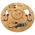 Set 2 x Platou din Bambus, cu 4 Accesorii, pentru Prezentare si Servire Branzeturi, Grunberg