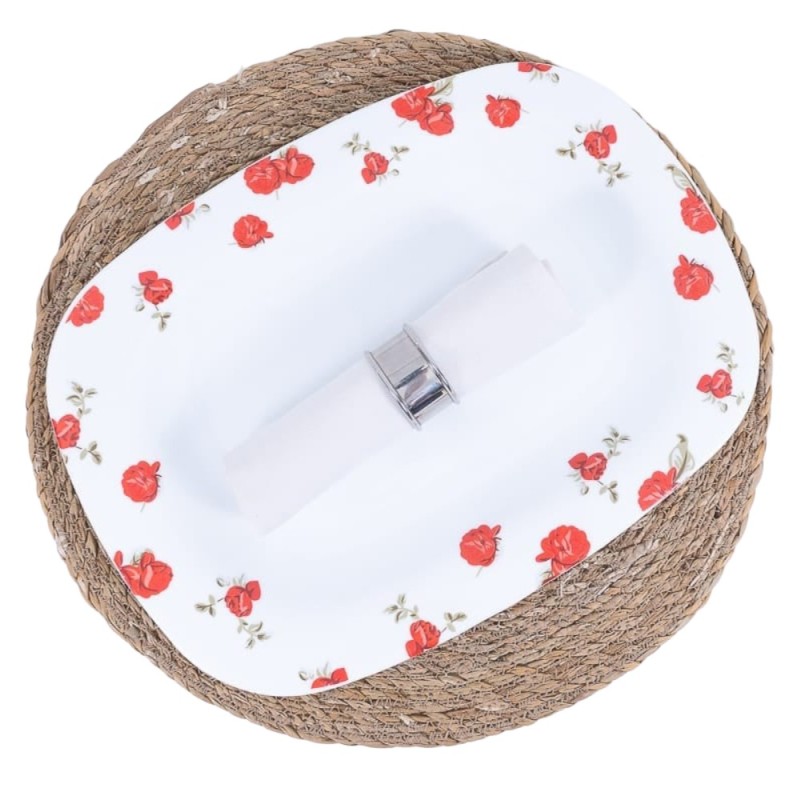 Set 2 x Platou Patrat pentru Servit 32.5 x  32.5 cm, Opal Red Mahour