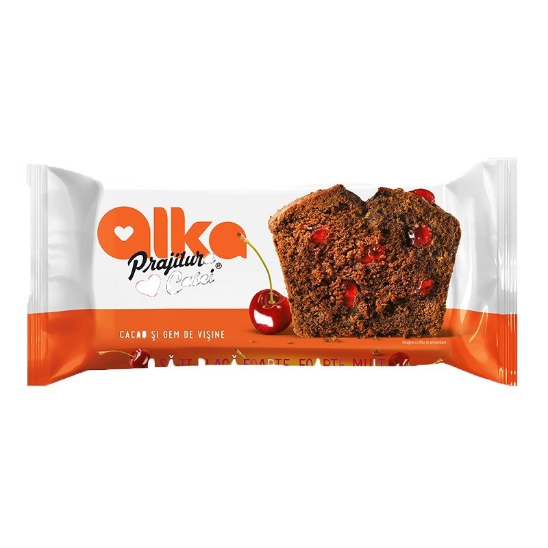 Set 2 x Prajitura Casei Alka Cacao si Gem Visine 350 g