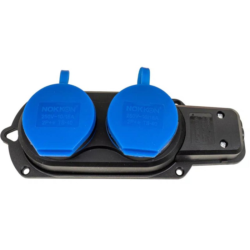 Set 2 x Prelungitor Cauciucat pentru Exterior, Z Tools, cu 2 Lacasuri, 10 A-16 A, 250 V, fara Cablu