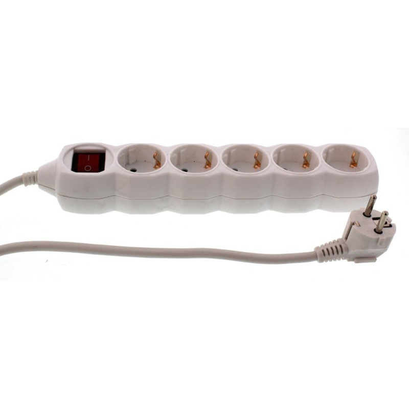 Set 2 x Prelungitor Electric cu Intrerupator, 5 Prize, Sectiune Cablu 3 x 1.5mm2, Lungime 5 m, Well