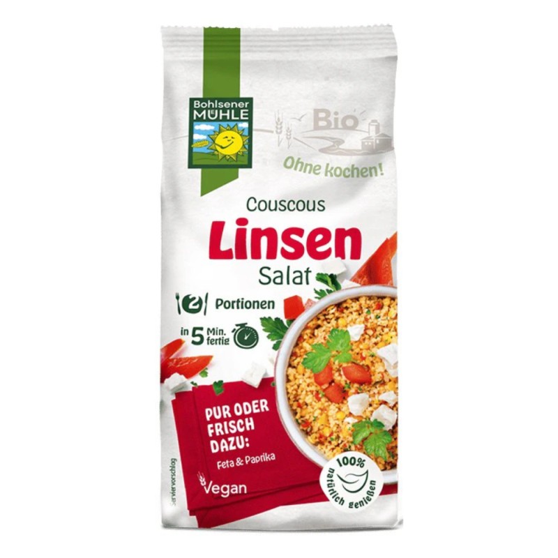 Set 2 x Premix Bio Salata de Couscous cu Linte, Bohlsener Muhle, 165 g