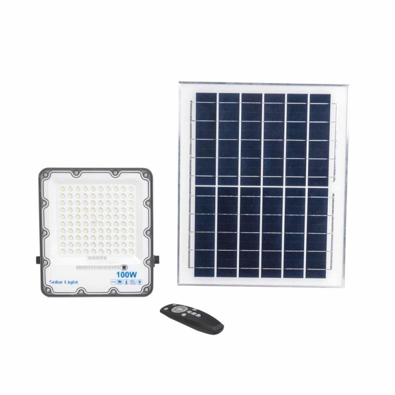 Set 2 x Proiector cu Panou Solar, 100 W, Gri, Z-tools