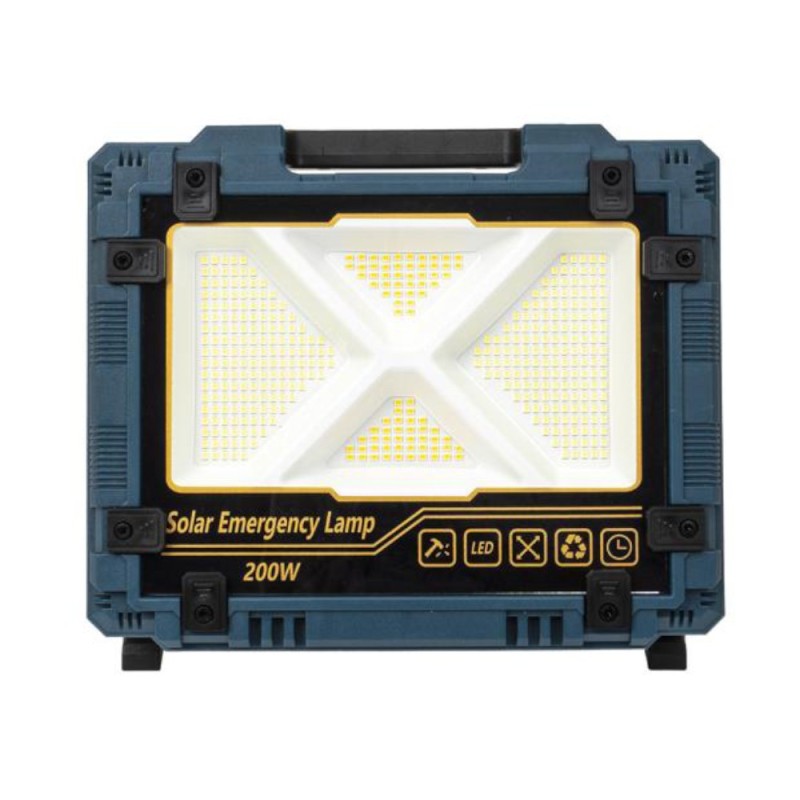 Set 2 x Proiector LED, 200W, Incarcare Solara si USB, Panou Incorporabil si Detasabil