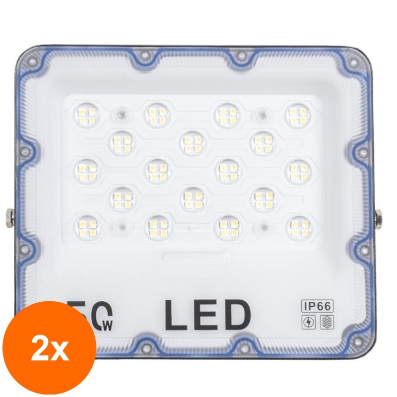 Set 2 x Proiector Led, Corp Metal, 50 W, 220  V, Z-tools