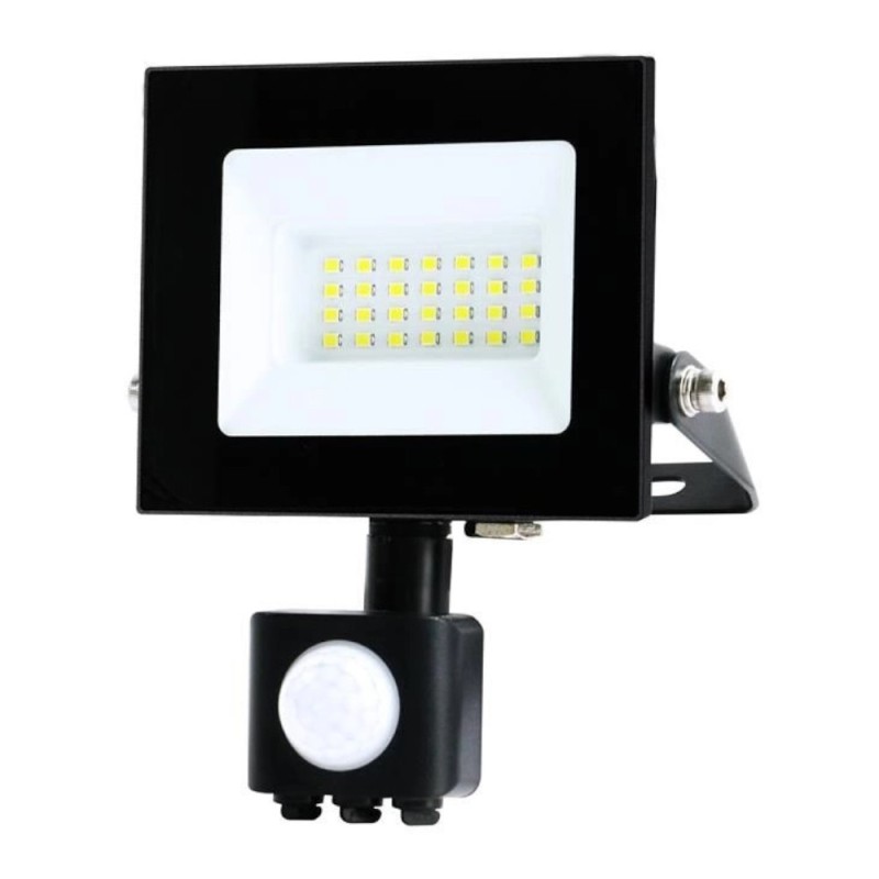 Set 2 x Proiector LED cu Senzor 20W, 1620lm, IP65, 4000K, Negru, Well