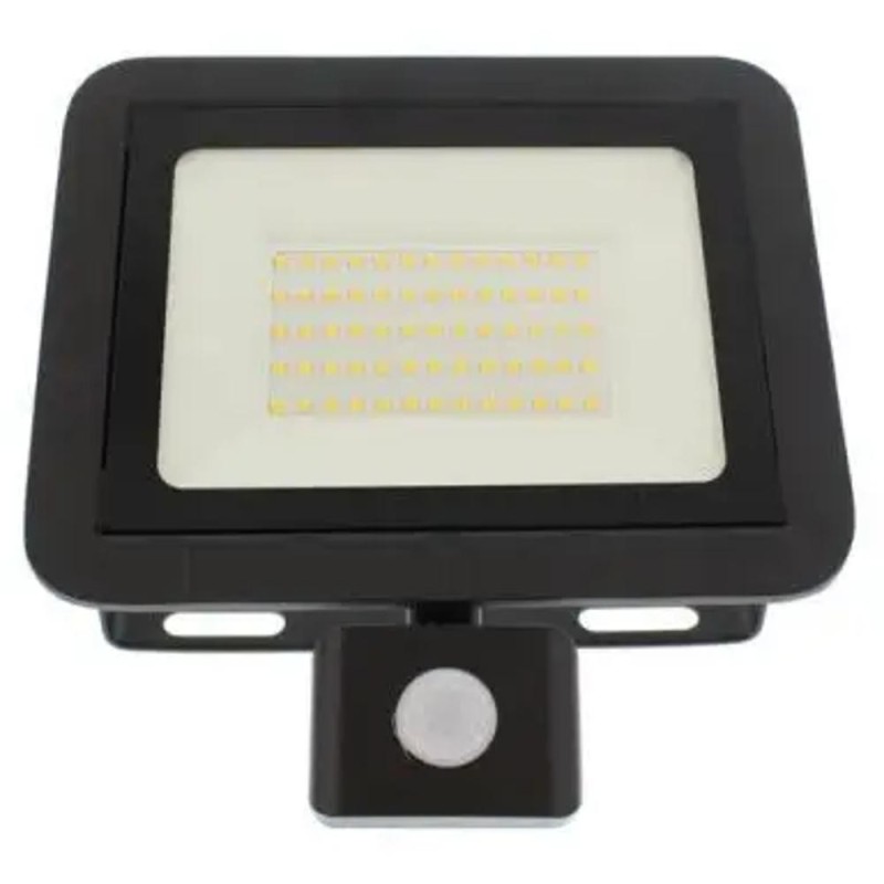 Set 2 x Proiector LED cu Senzor, 50 W, 4000 lm, IP44, 4000 K, Negru, Well