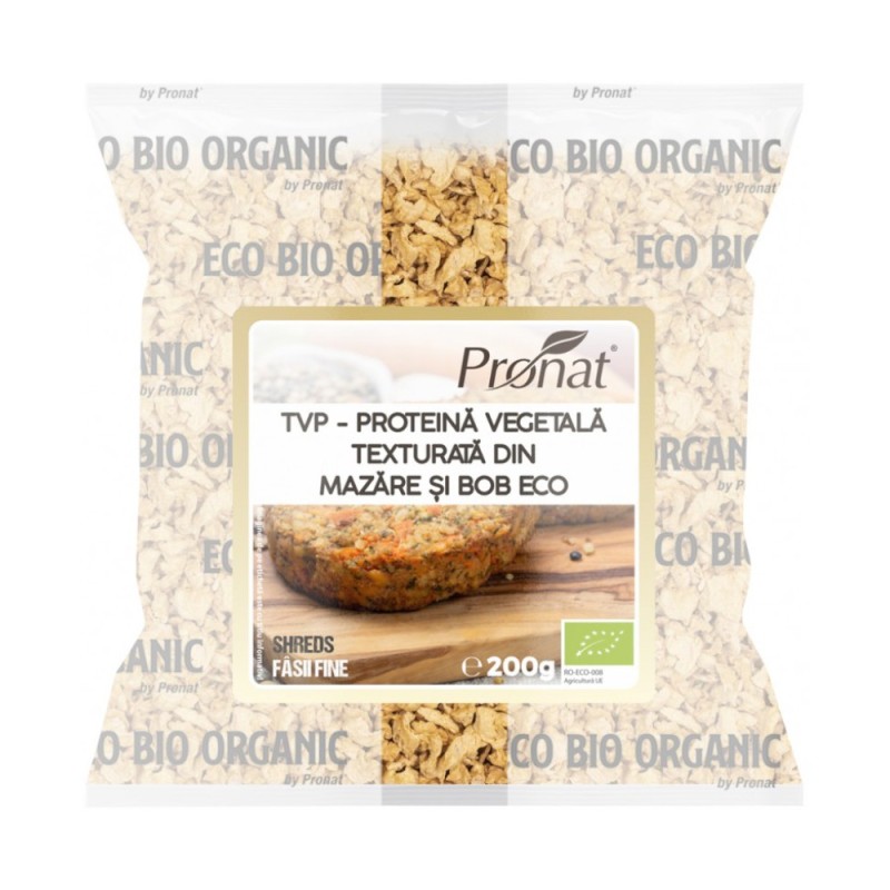 Set 2 x Proteina Vegetala Texturata din Mazare si Bob Bio, Fasii Fine, 200 g