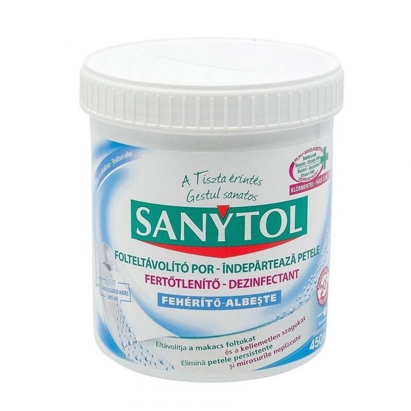 Set 2 x Pudra Dezinfectanta pentru Rufe Albe Sanytol 450 G