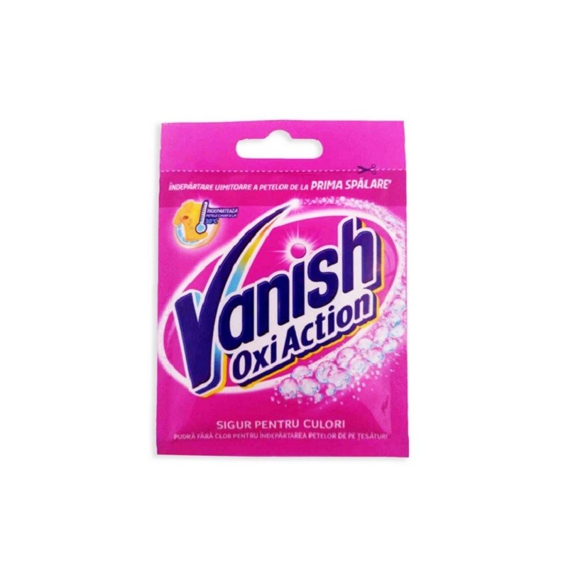 Set 2 x Pudra pentru Indepartarea Petelor Vanish Oxi Pink, Plic 30 g x 20 Bucati