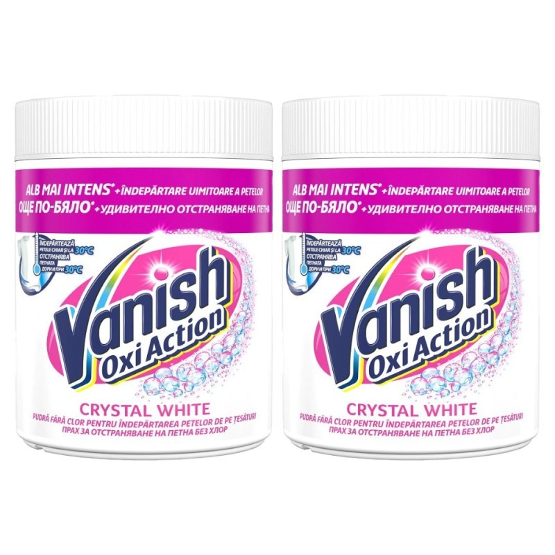 Set 2 x Pudra pentru Indepartarea Petelor Vanish Oxi White, 423 g