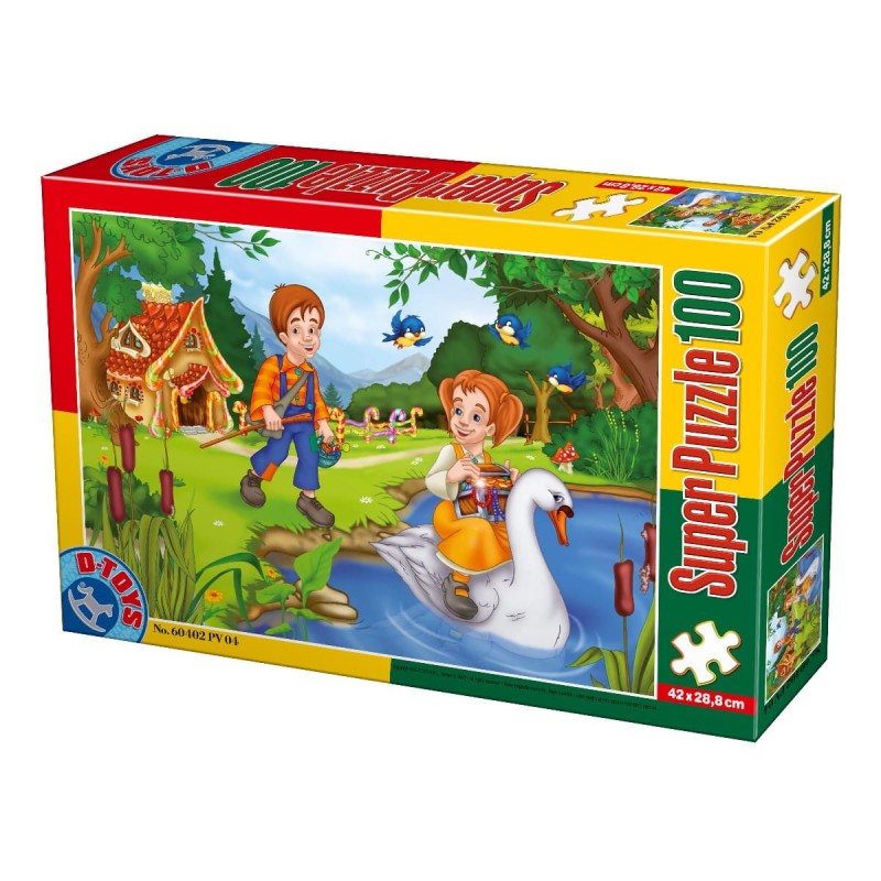 Set 2 x Puzzle 100 Piese, D-Toys, Hansel si Gretel