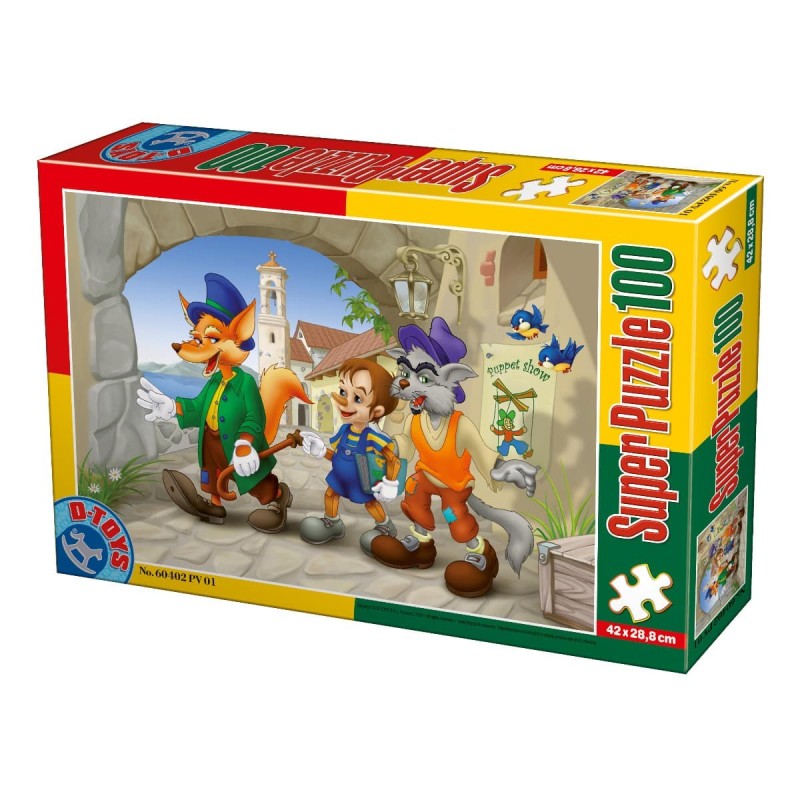 Set 2 x Puzzle 100 Piese, D-Toys, Pinocchio