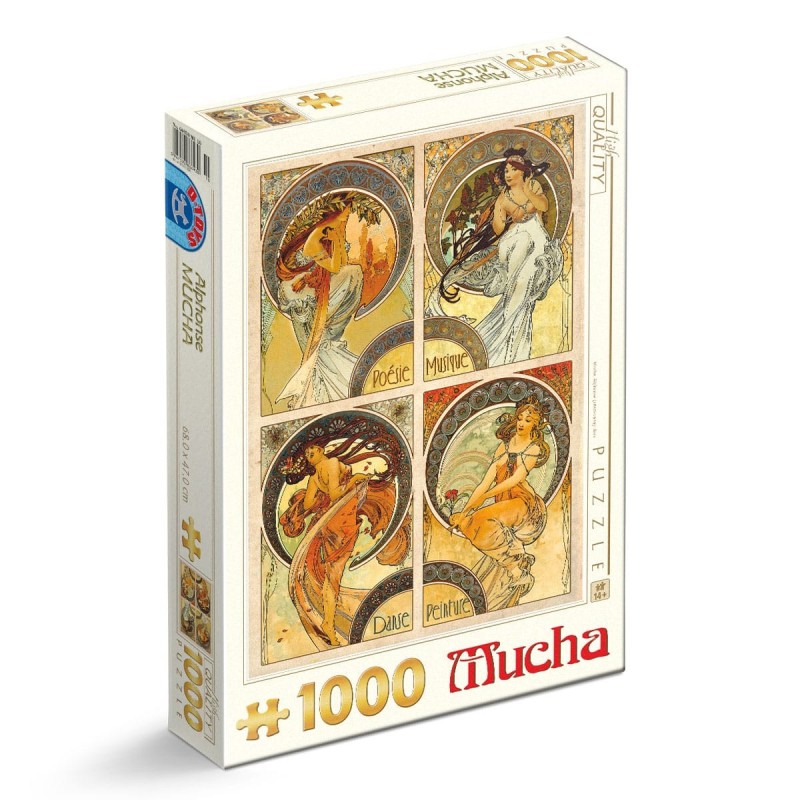 Set 2 x Puzzle 1000 Piese D-Toys, Alphonse Mucha, Arts, Arte