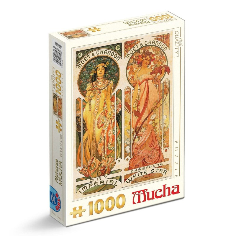 Set 2 x Puzzle 1000 Piese D-Toys, Alphonse Mucha, Moet & Chandon, Imperial and White Star
