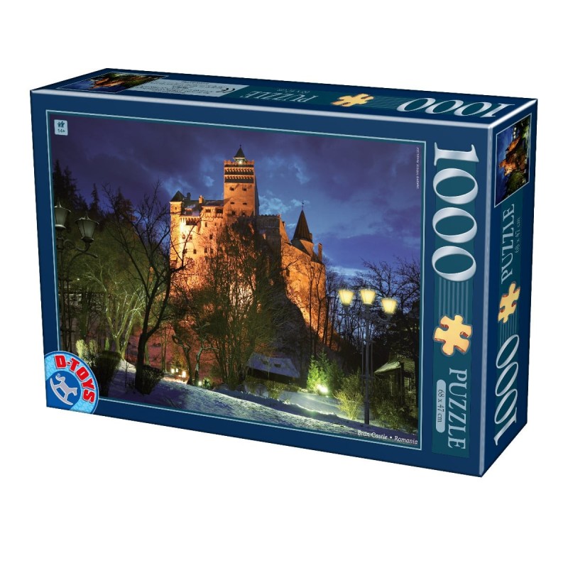Set 2 x Puzzle 1000 Piese D-Toys, Castelul Bran, Noaptea