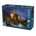 Set 2 x Puzzle 1000 Piese D-Toys, Castelul Bran, Noaptea