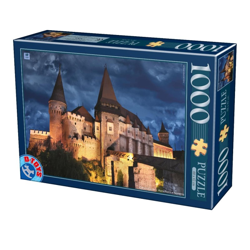 Set 2 x Puzzle 1000 Piese D-Toys, Castelul Corvinilor Hunedoara, Noaptea