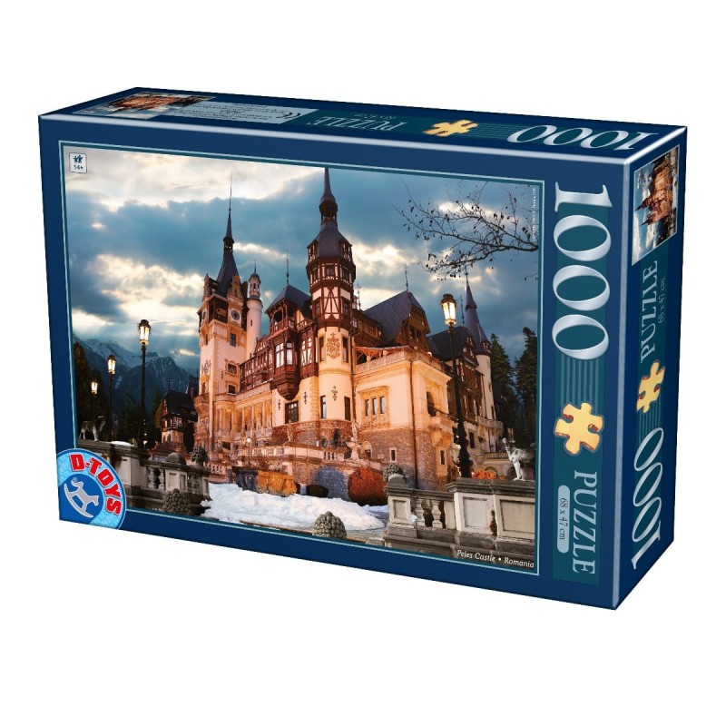Set 2 x Puzzle 1000 Piese D-Toys, Castelul Peles, Seara