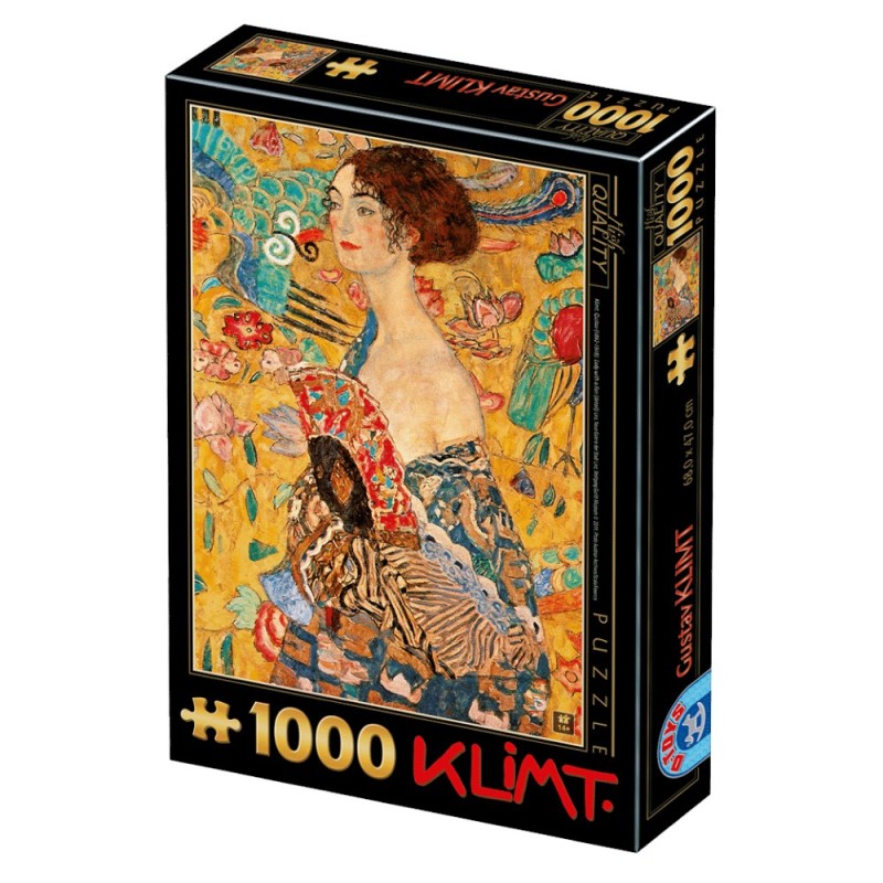 Set 2 x Puzzle 1000 Piese D-Toys, Gustav Klimt, Lady with a Fan