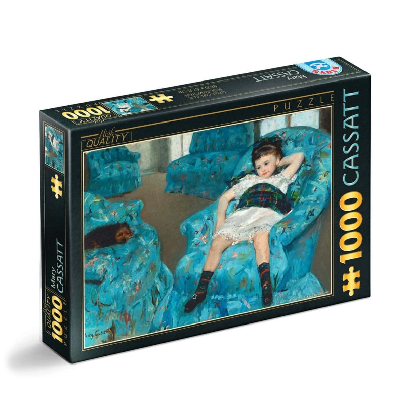 Set 2 x Puzzle 1000 Piese D-Toys, Mary Cassatt, Little Girl in a Blue Armchair