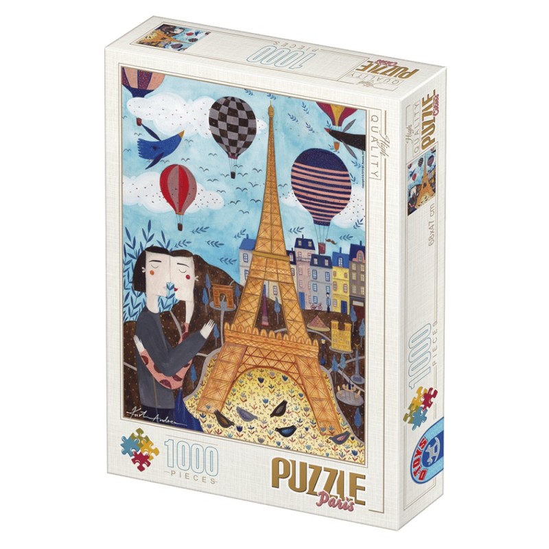 Set 2 x Puzzle 1000 Piese D-Toys, Paris de Kurti Andrea